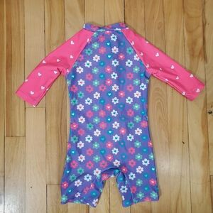 Baby Girl One-Piece Swimsuit UV50+ Sunwear with Full Zip